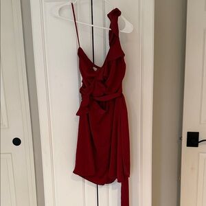 Chic One Shoulder Red Dress